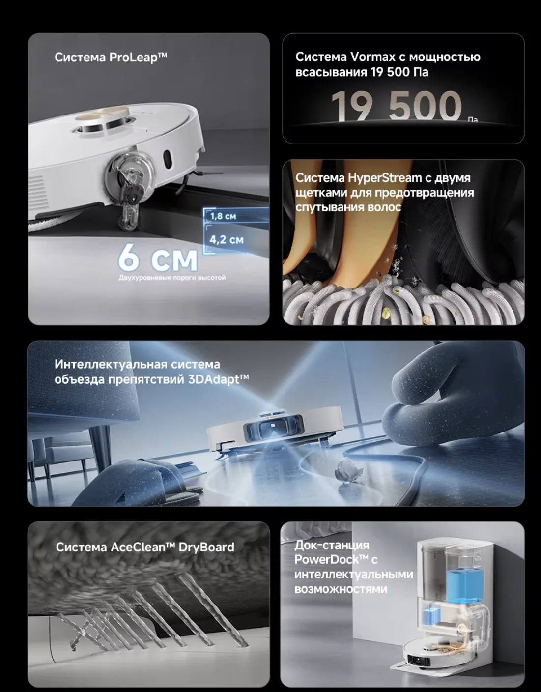 Робот-пылесос Dreame L50 Ultra, 500 Вт, беспроводной, сухая уборка, пылесборник