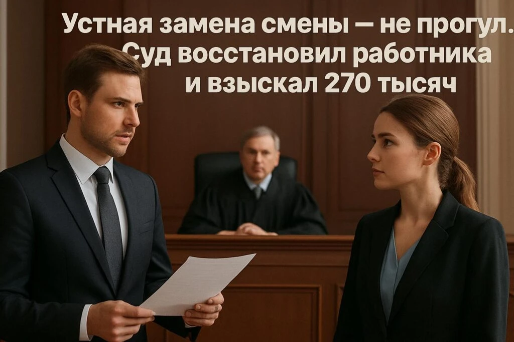 📰 Устная замена смены — не прогул. Суд восстановил работника и взыскал 270 тысяч