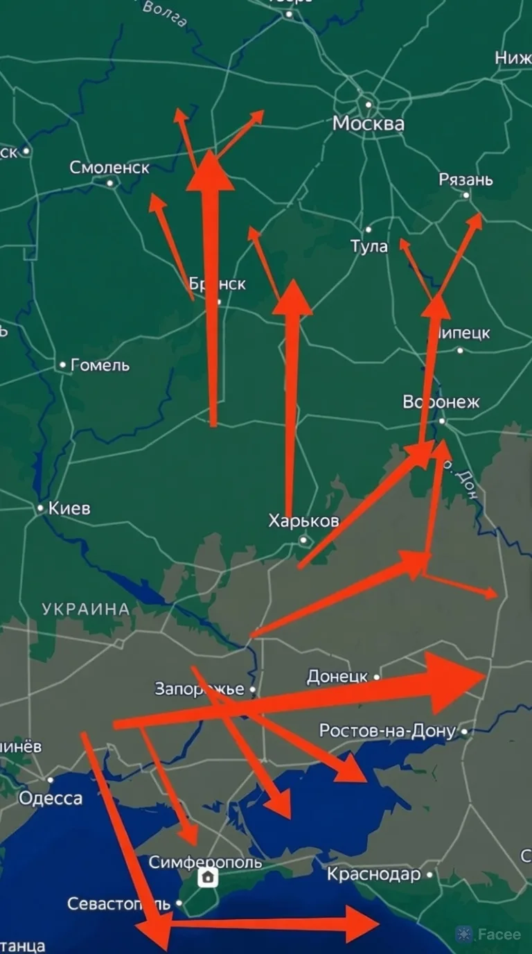 🛩️‼️Прогноз пролетов украинских БПЛА на сегодняшнюю ночь.