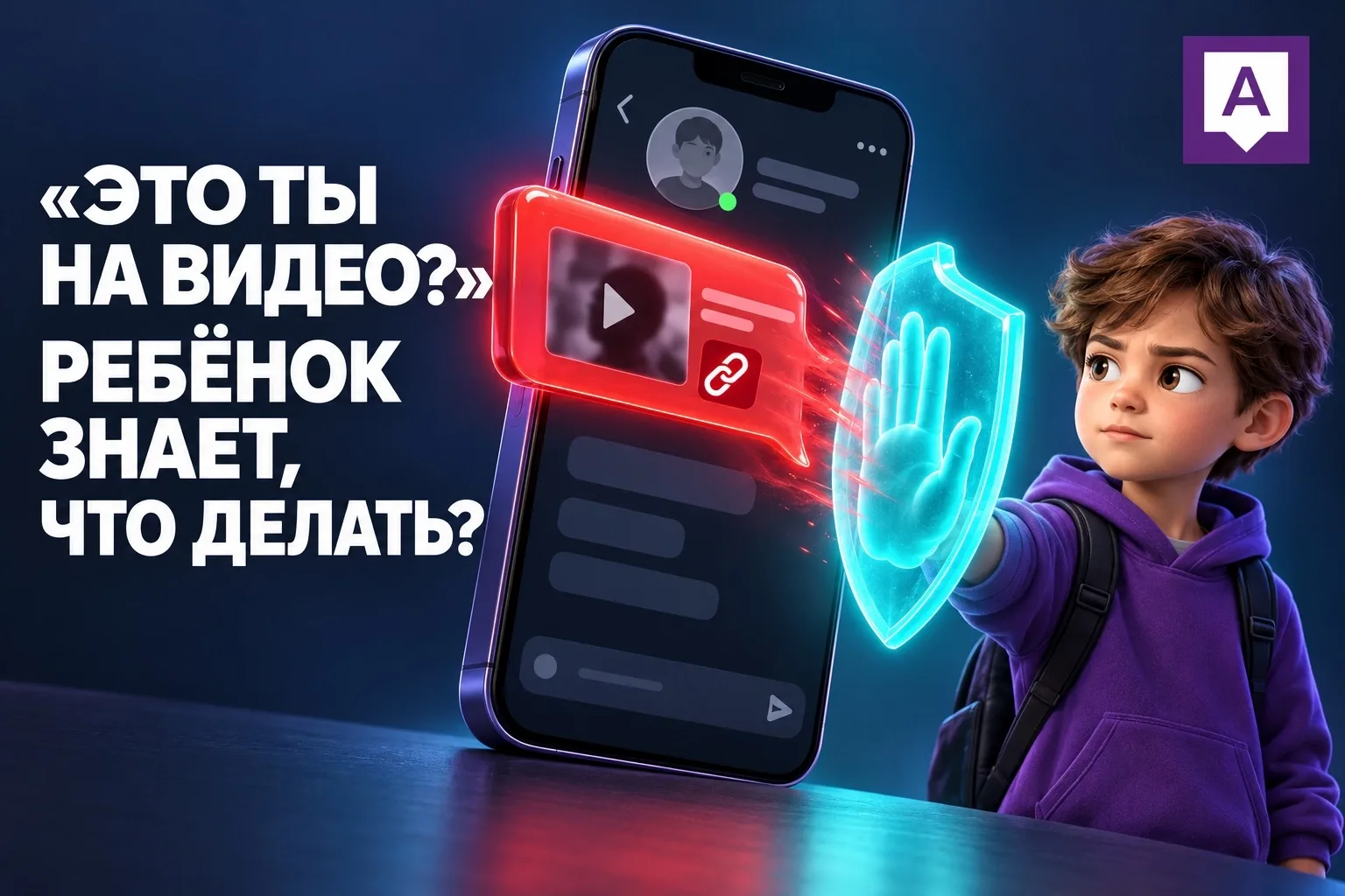 Сообщение от друга: «Это ты на видео?» Ребёнок уже знает, что делать?