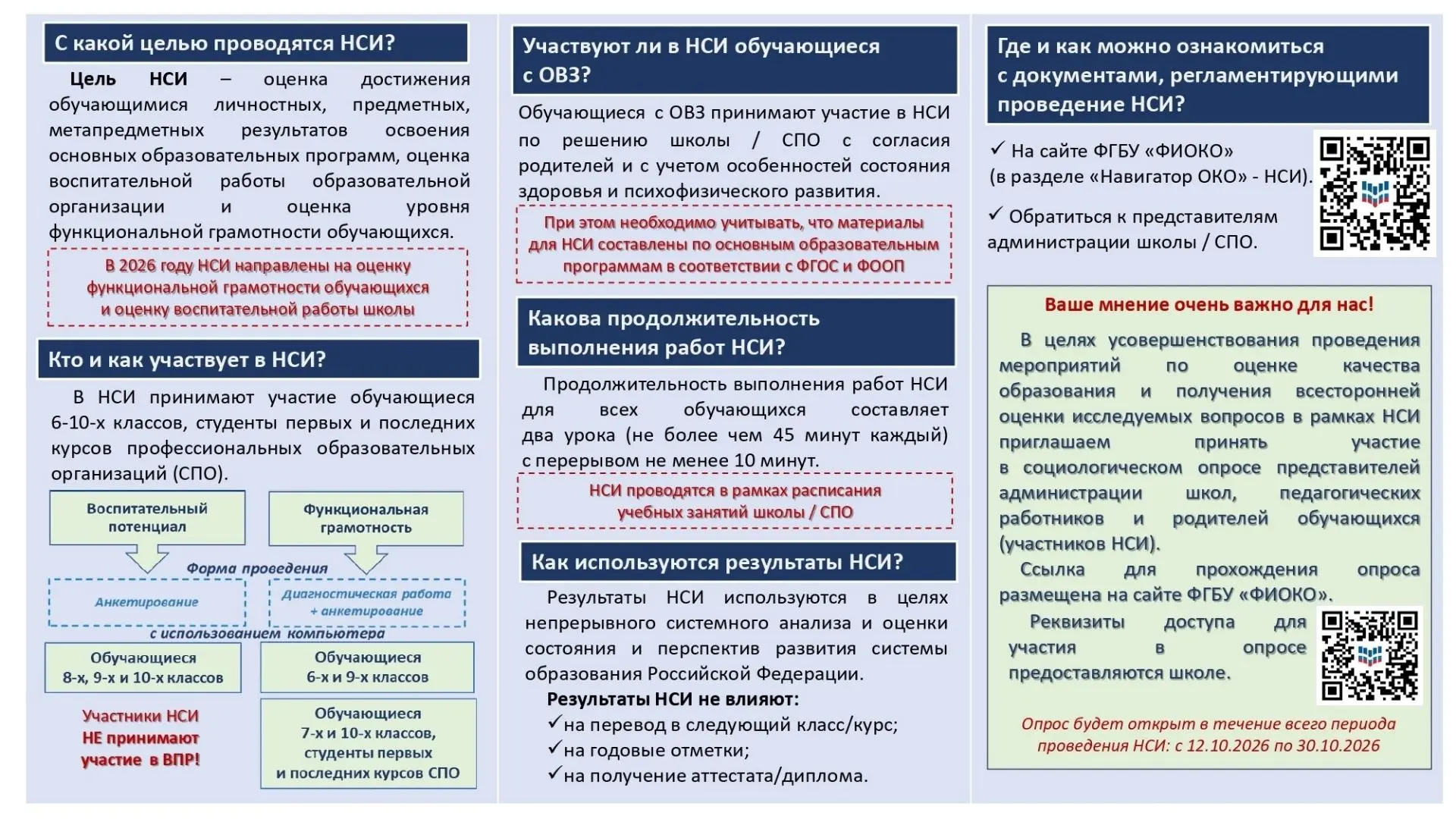 ❗В 2026/2027 учебном году пройдут Национальные сопоставительные исследования качества о...