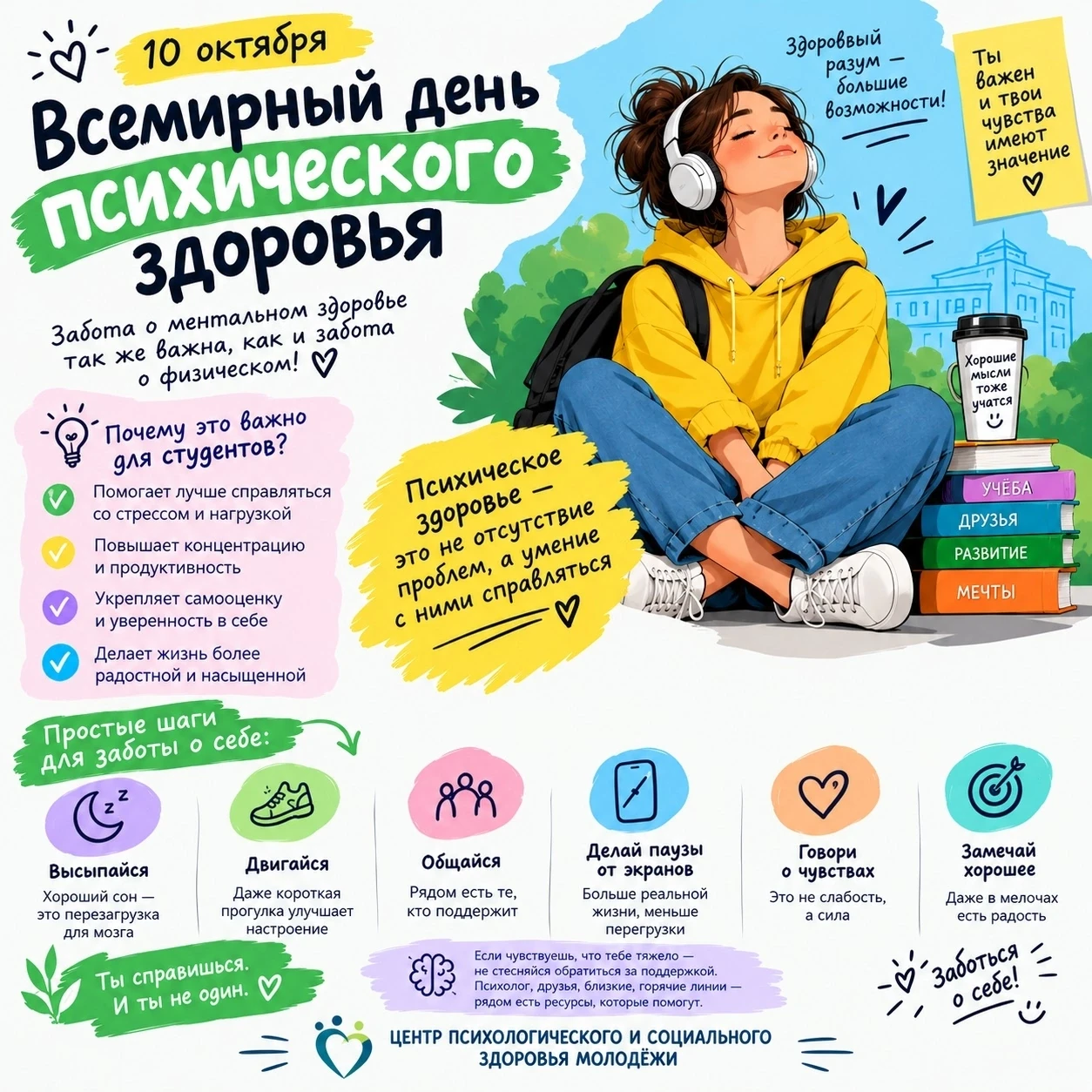 10 октября — Всемирный день психического здоровья 🧠💚Сегодня мы отмечаем день, который...