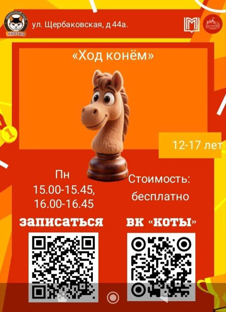 ❗️❗️Внимание! Набор в группы по шахматам "Ход конём".👍👏