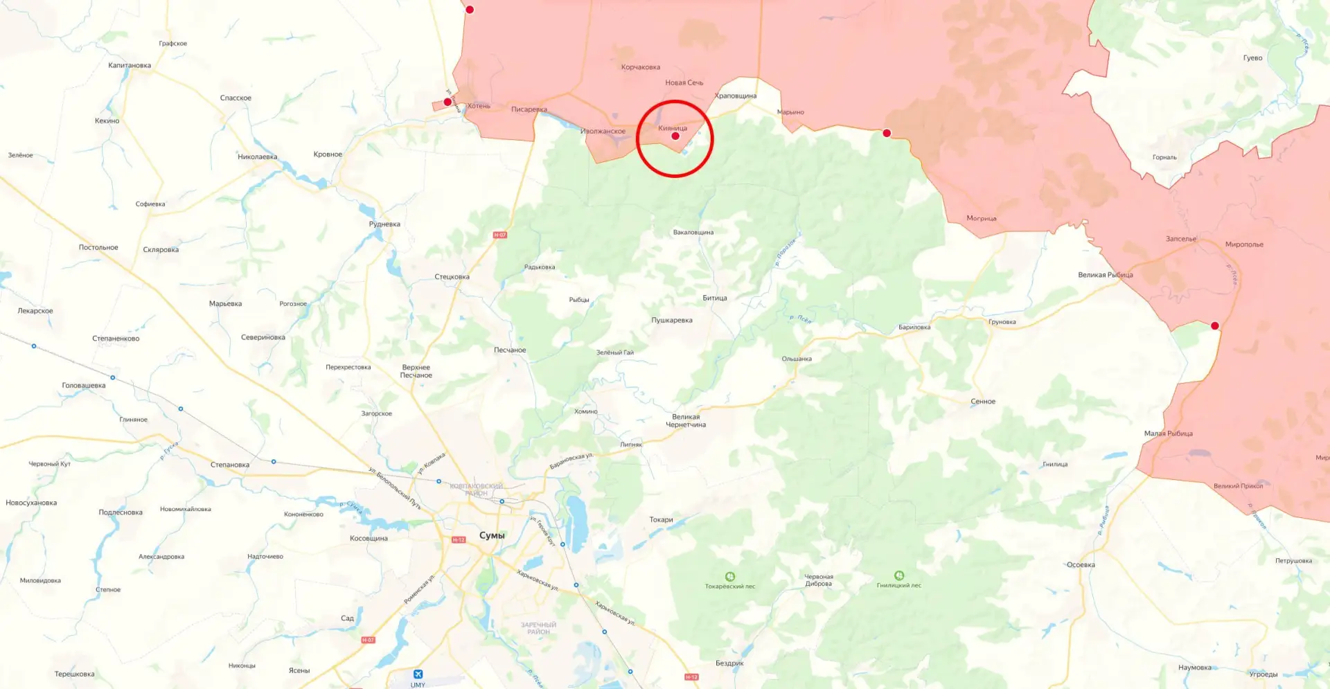 ⚡️🇷🇺 По заявлению Минобороны России, населённый пункт Кияница в Сумской области объяв...