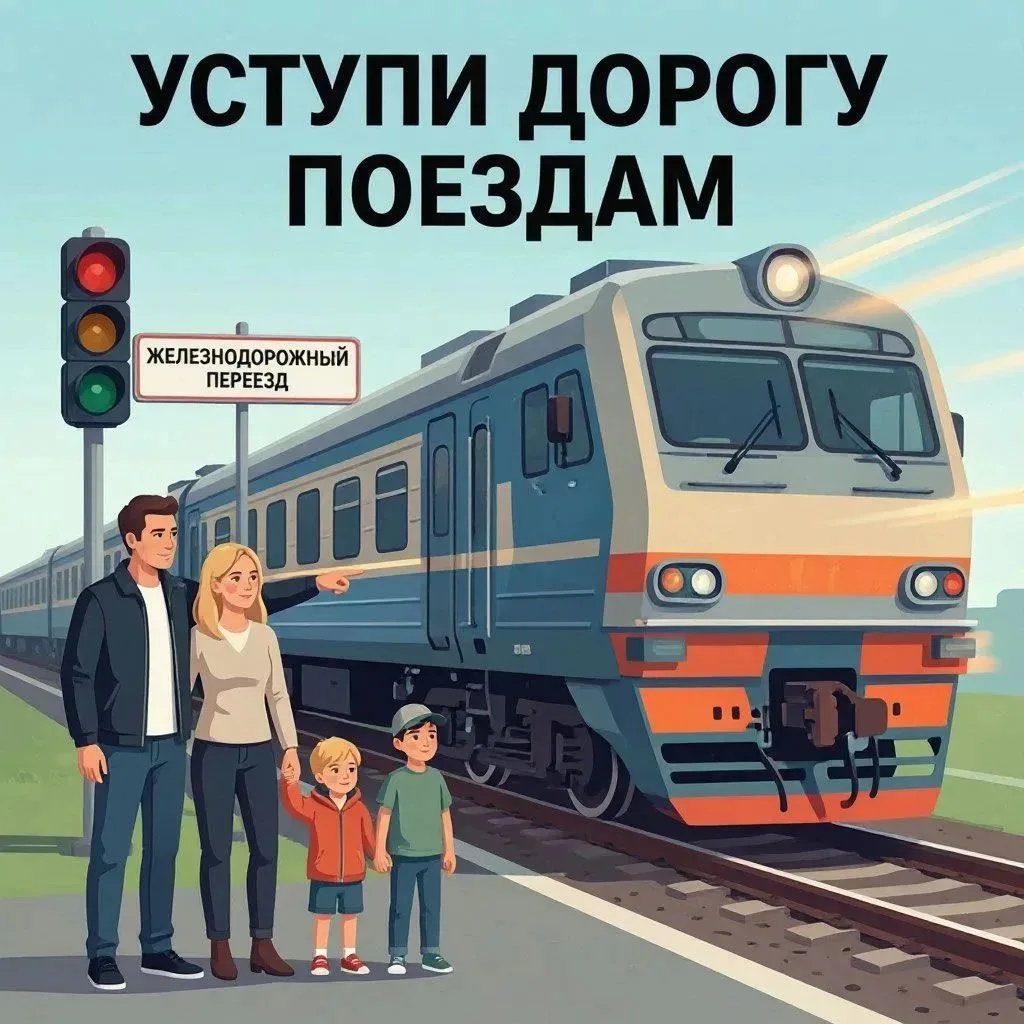 🚂 В рамках месячника «Уступи дорогу поездам» напоминаем ключевые правила безопасности ...