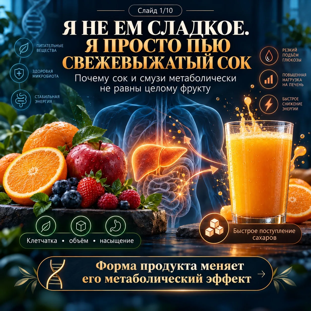 🔥 «Я не ем сладкое. Я просто пью свежевыжатый сок».