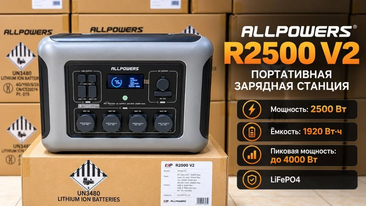 🔋 ALLPOWERS R2500 V2 — ЭНЕРГИЯ, КОТОРАЯ ВСЕГДА ПОД РУКОЙ