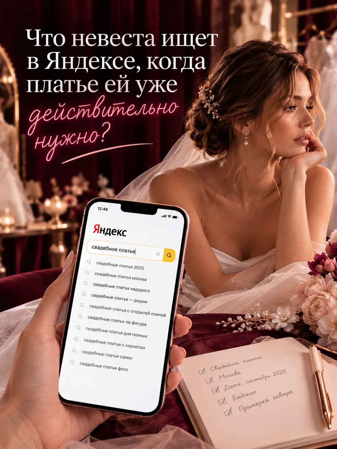 НЕВЕСТА ИЩЕТ ПЛАТЬЕ. НО ГОТОВА ЛИ ОНА ЗАКАЗАТЬ ЕГО?