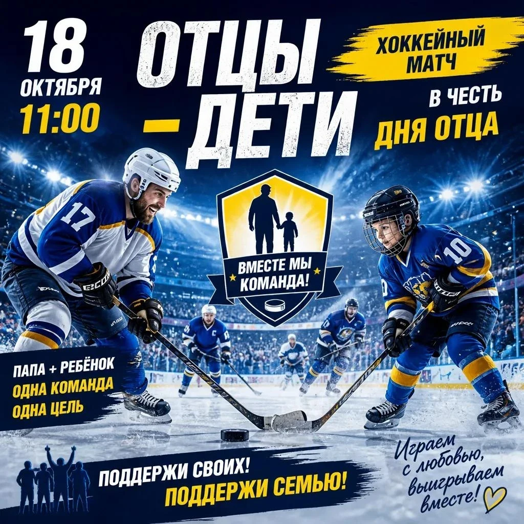 🏒 В Железногорске сыграют хоккейный матч «Отцы — дети»