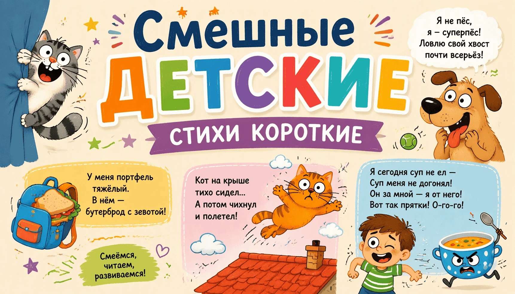 Смешные детские стихи, короткие