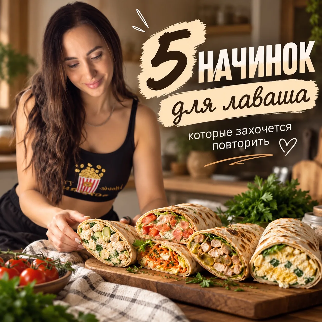 🌯 Вот за что я люблю лаваш – завернуть в него можно практически всё, что нашлось в хол...