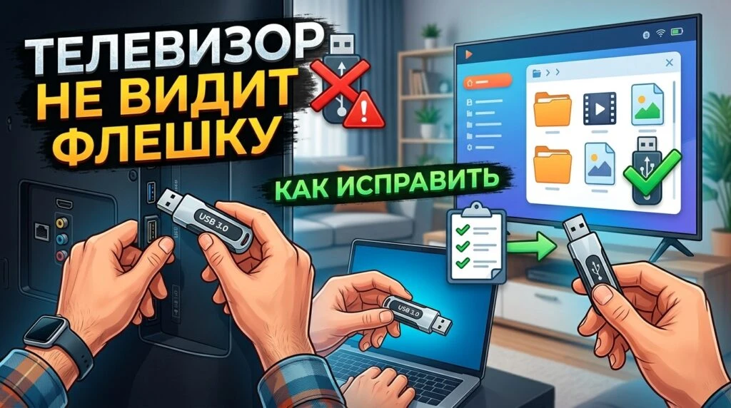 🤖 Телевизор не видит флешку: как исправить
