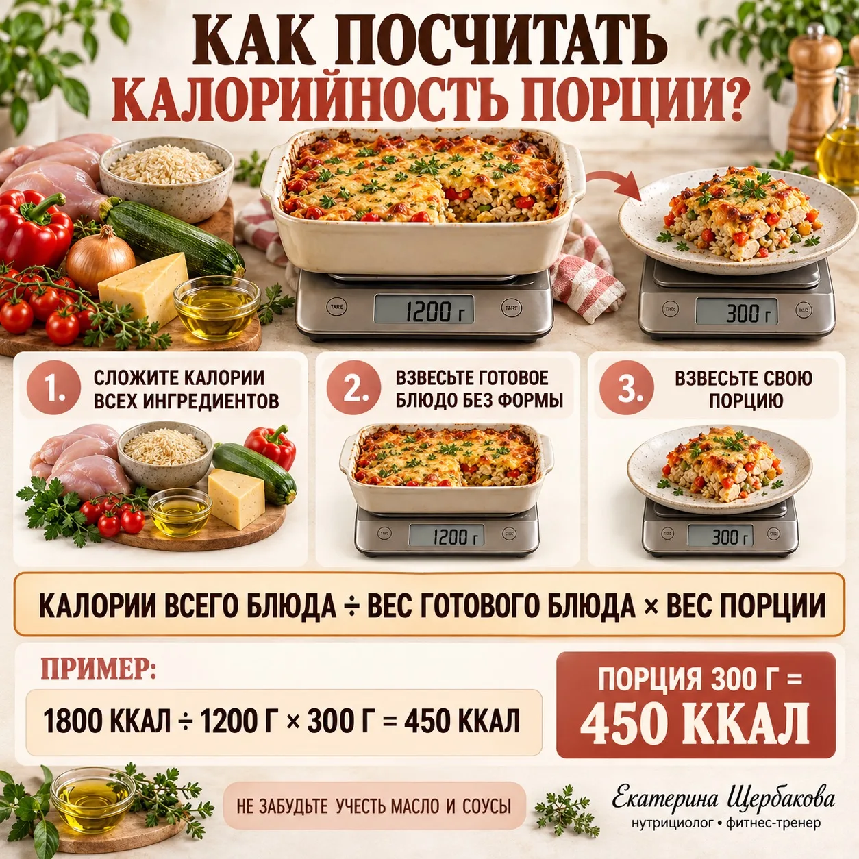 КАК ПОСЧИТАТЬ КАЛОРИЙНОСТЬ СУПА, ЗАПЕКАНКИ ИЛИ ДРУГОГО ДОМАШНЕГО БЛЮДА?