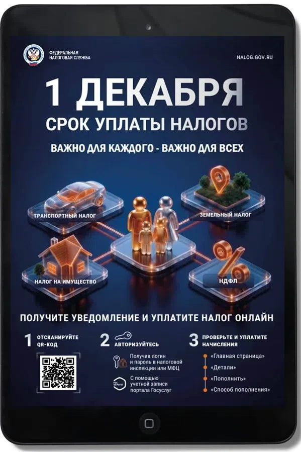 💠 Срок уплаты налогов – не позднее 1 декабря 2026 года.