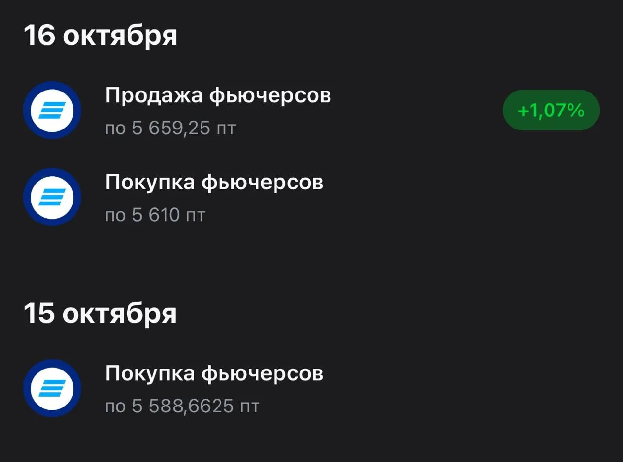 🏆 Полностью закрыл лонг фьючерса ВТБ