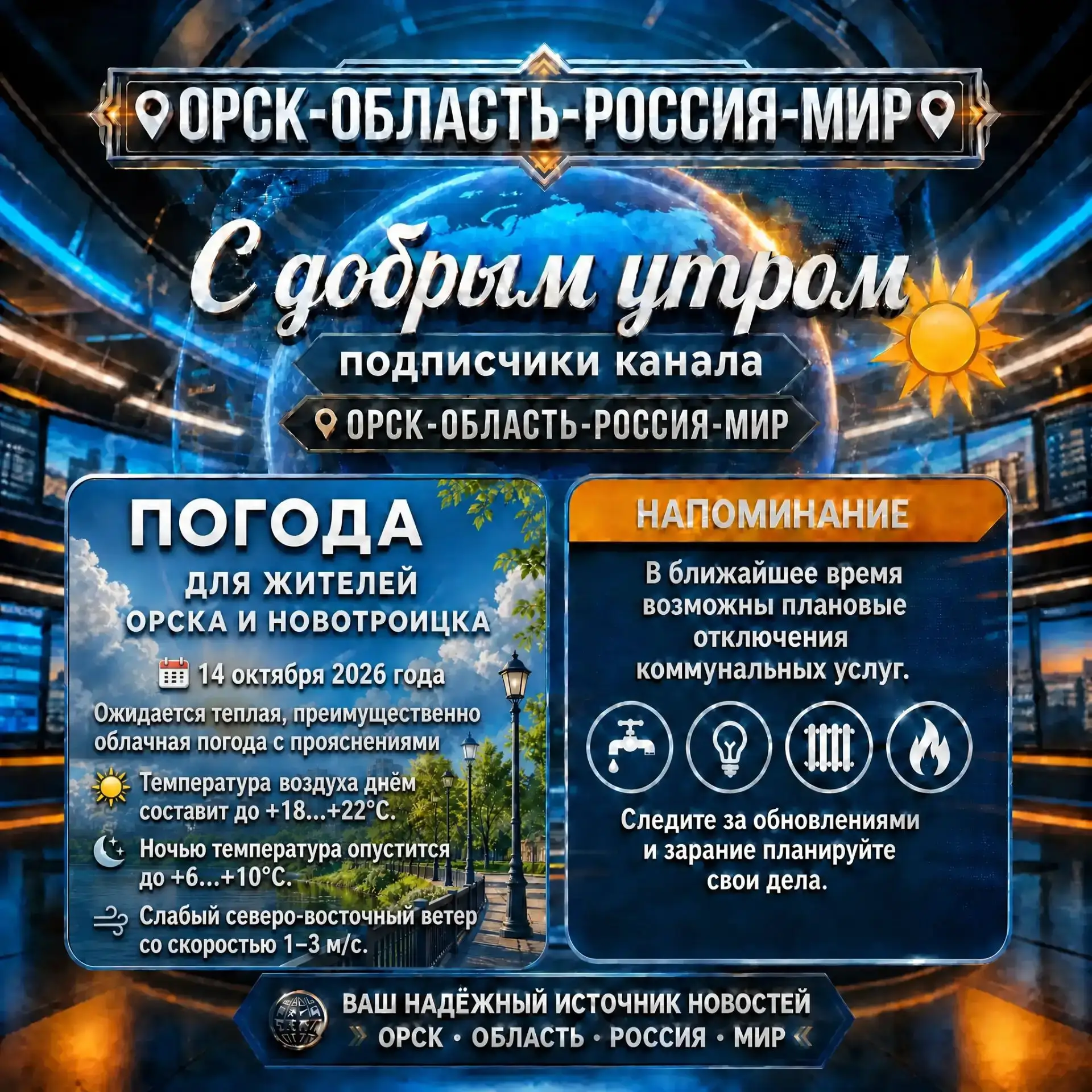 ☀️ Доброе утро, дорогие подписчики нашего канала 📌Орск-Область-Россия-Мир📌
