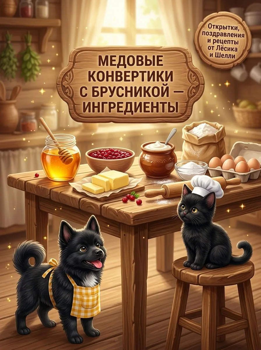 ПЕСОЧНЫЕ МЕДОВЫЕ КОНВЕРТИКИ С БРУСНИЧНЫМ ПОВИДЛОМ 🥧✉️✨