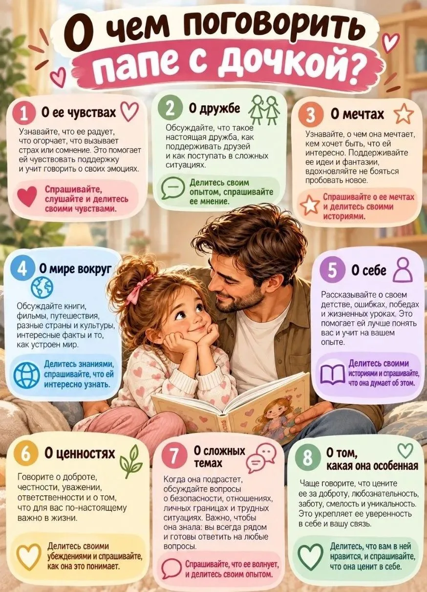 Консультация:" О чем поговорить папе с сыном? А с дочкой?"