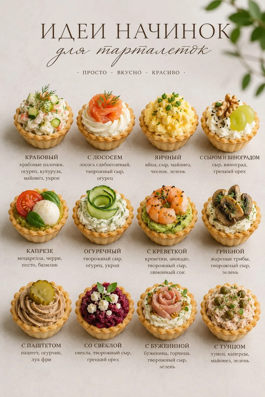 🧁 Тарталетки — нарядная закуска для любого стола! ✨