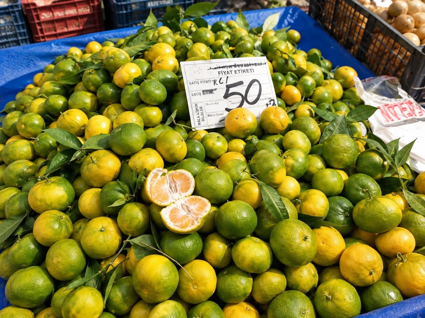 🍉 А вот и цены на базаре в Аланье, район Махмутлар.