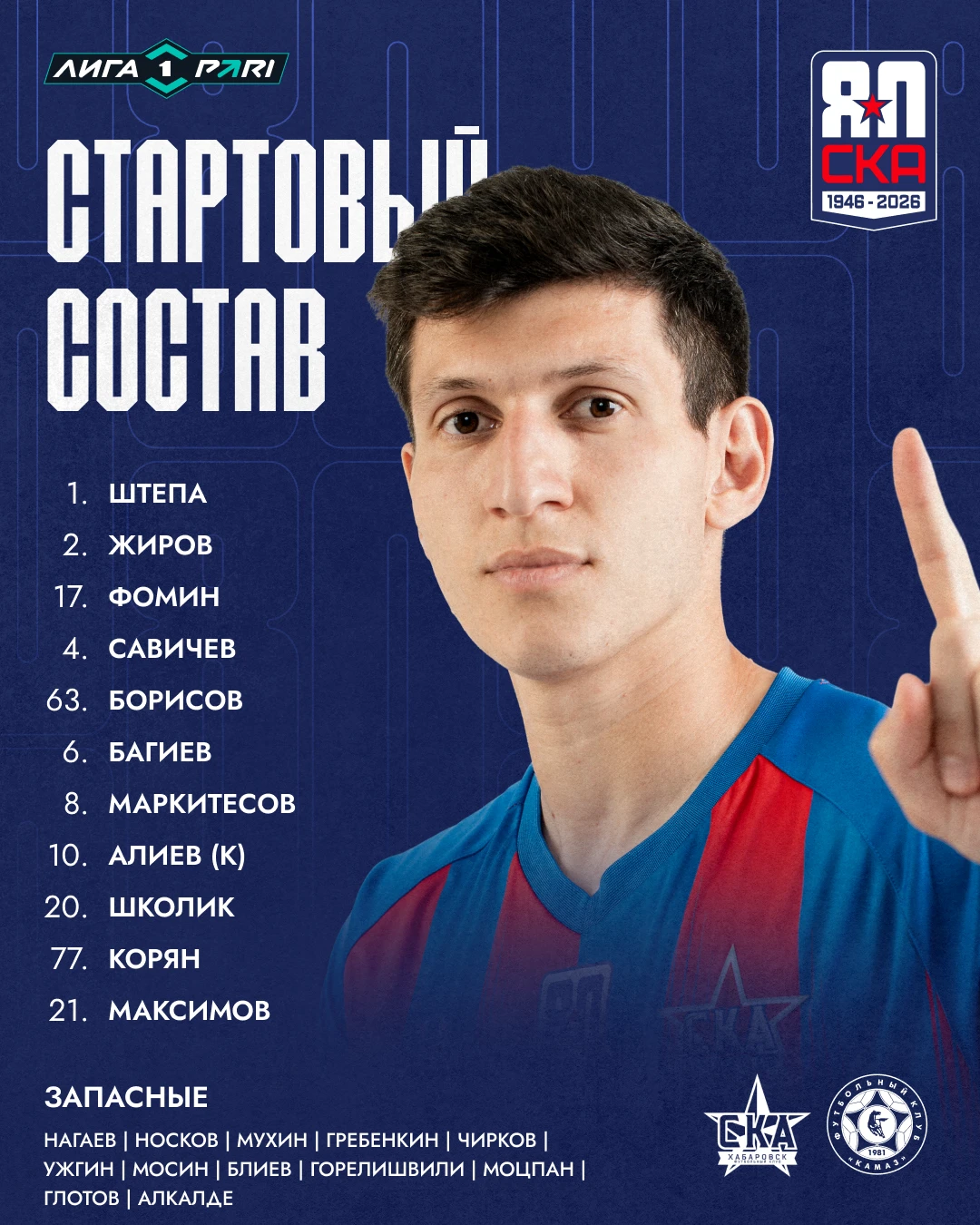 Наш состав на матч с «Камазом» 🔴🔵