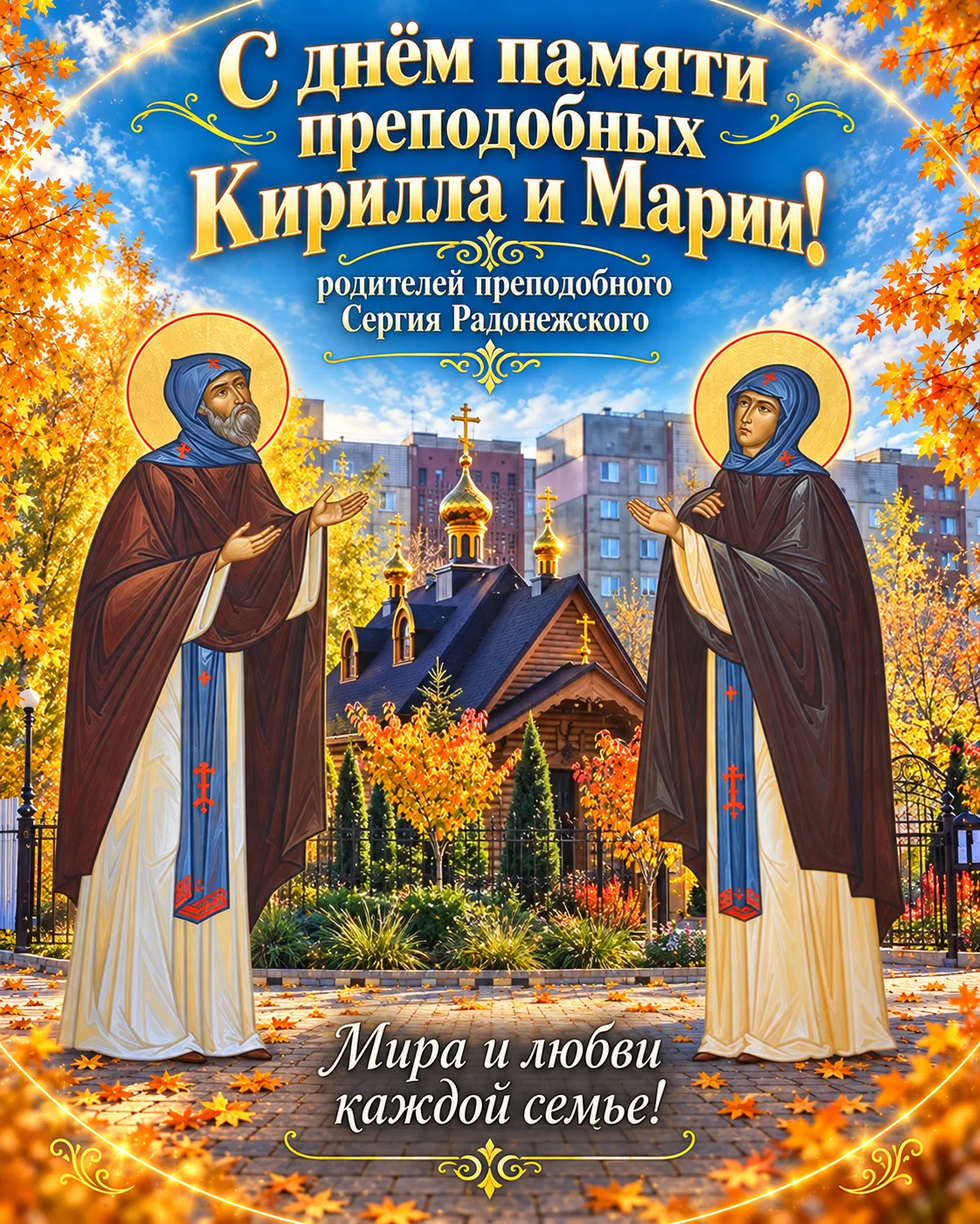 11 октября - Память преподобных Кирилла и Марии Радонежских.