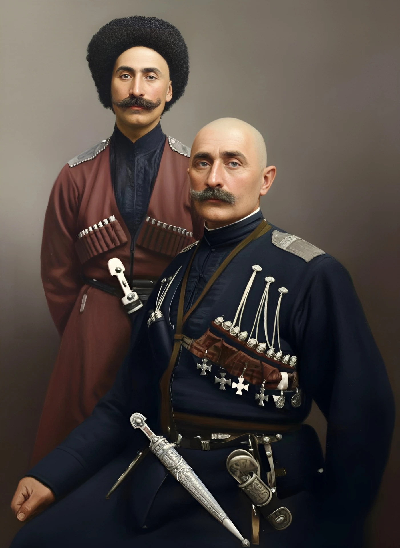 На фотографии изображены полный Георгиевский кавалер, терский казак-осетин Николай Савл...