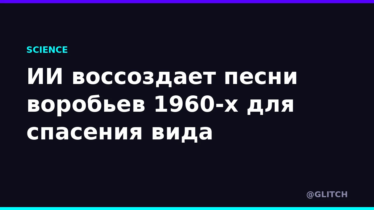 ИИ воссоздает песни воробьев 1960-х для спасения вида