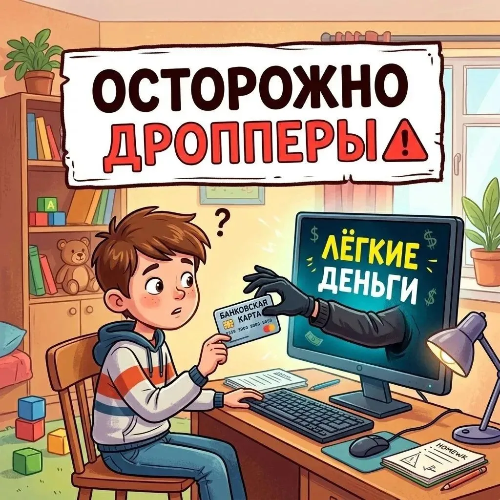 🚫 Дропперство — зло: как не дать ребёнку стать инструментом преступников