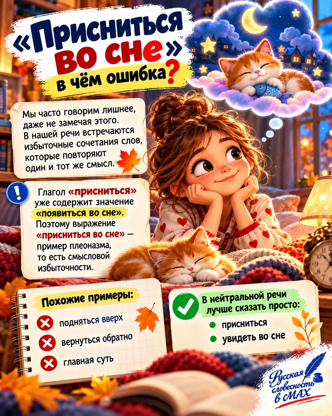 🧐 «Присниться во сне» — почему так говорить не стоит?