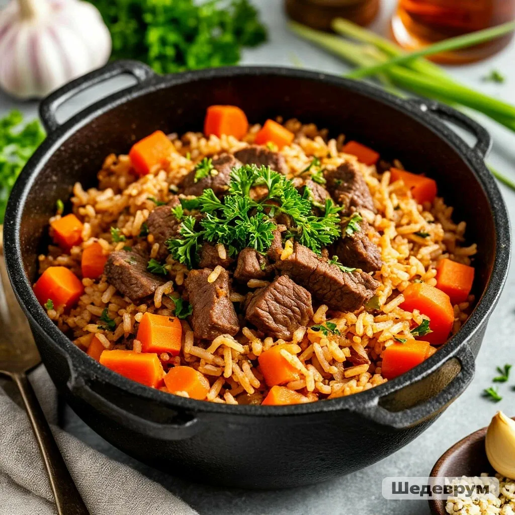 ПП-ПЛОВ С ГОВЯДИНОЙ — ЛЮБИМОЕ БЛЮДО БЕЗ ЛИШНЕГО МАСЛА! 🍚🥩✨