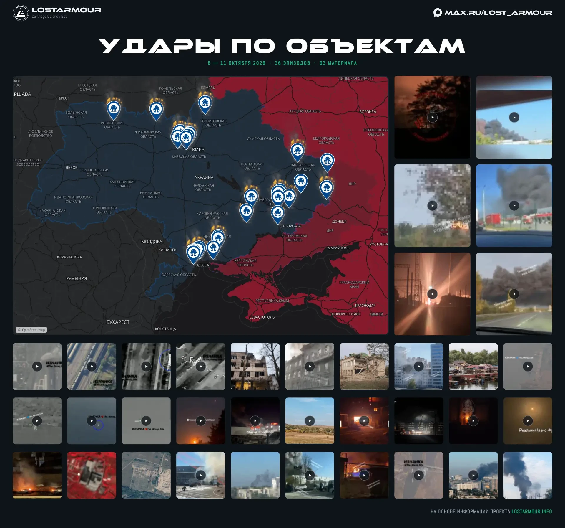 Сводка ударов по объектам за 08.10.2026 — 11.10.2026