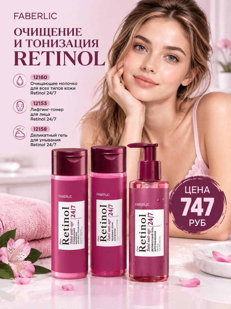 ❣️12160 Очищающее молочко для всех типов кожи Retinol 24/7