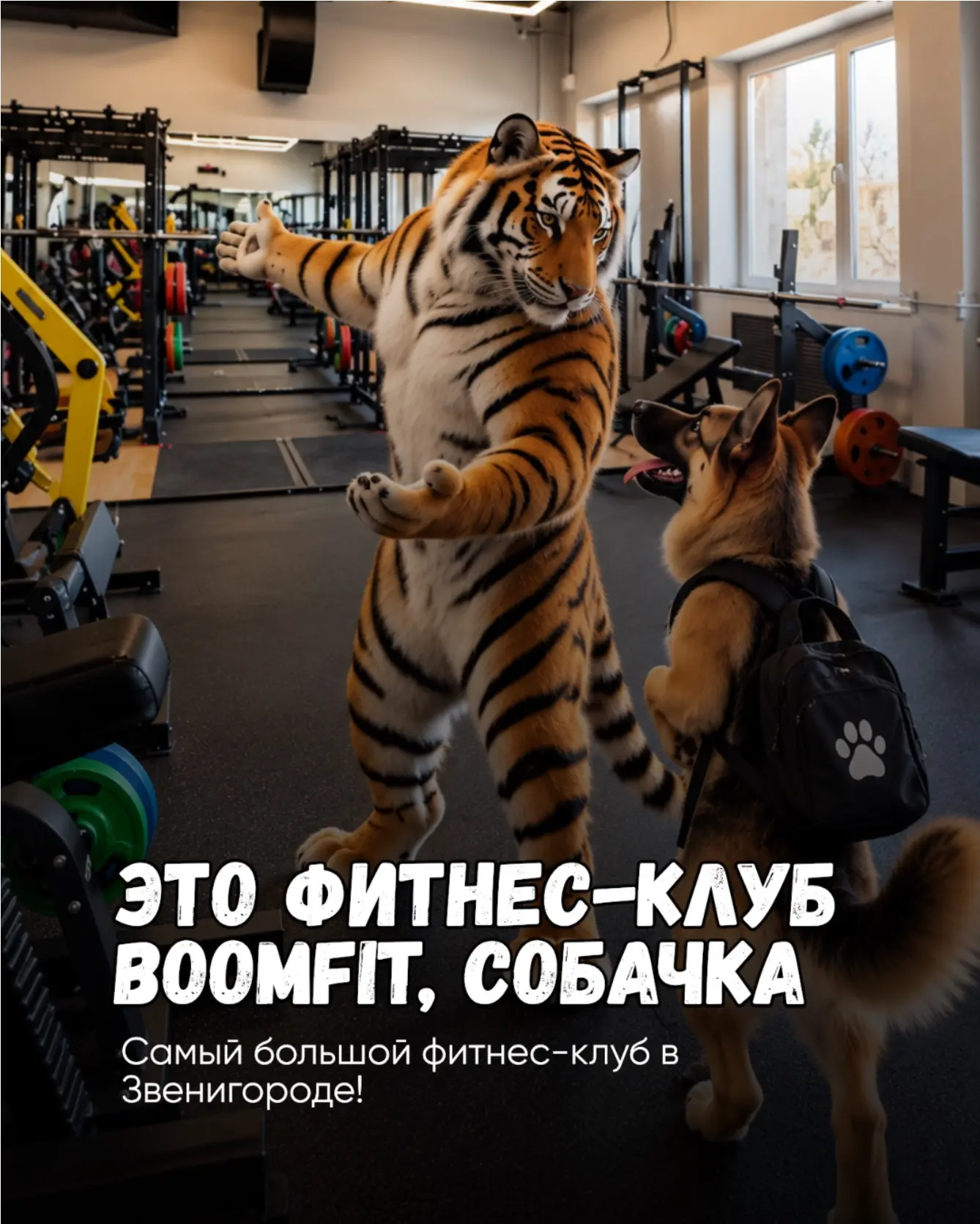 Вот такой вот фитнес-клуб BOOMFIT в Звенигороде, собачка💥
