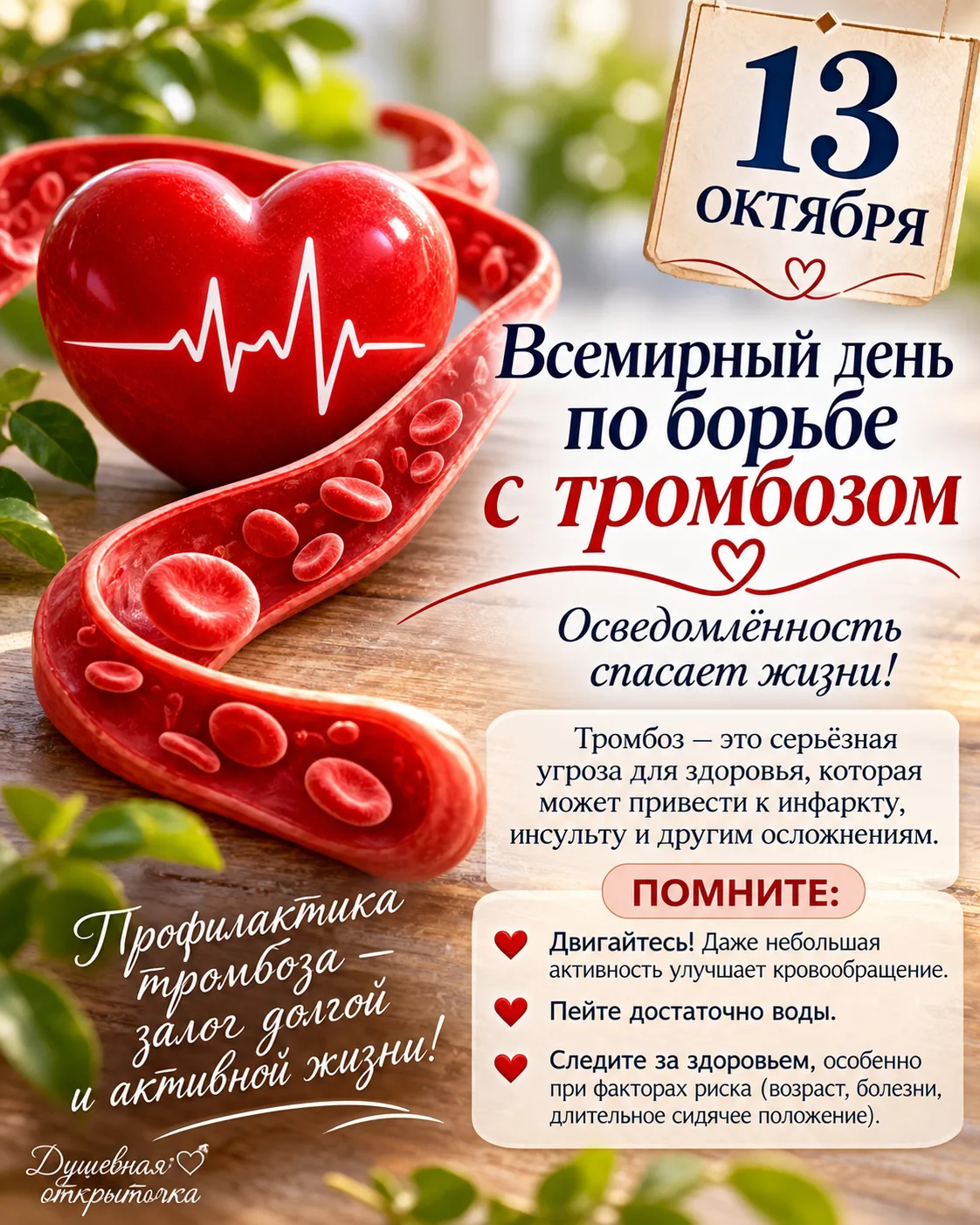Тромбоз — это образование кровяного сгустка в сосуде, которое может нарушить кровообращ...