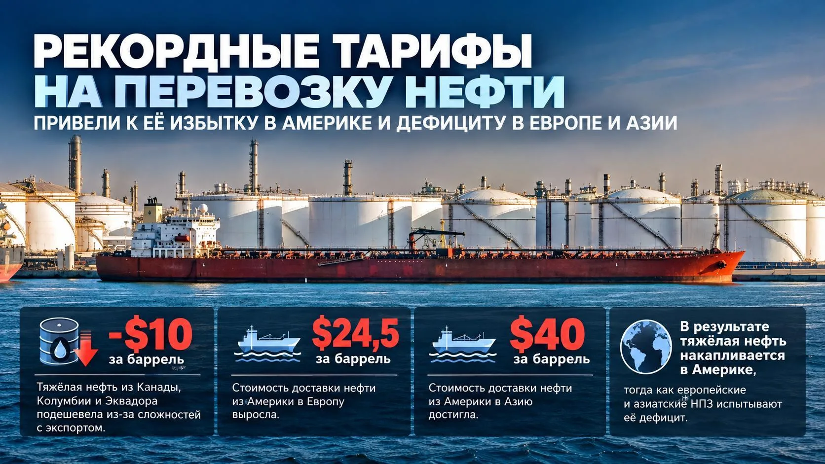 💬️️️️️️ Обозрение: рекордные тарифы на перевозку нефти привели к её избытку в Америке ...