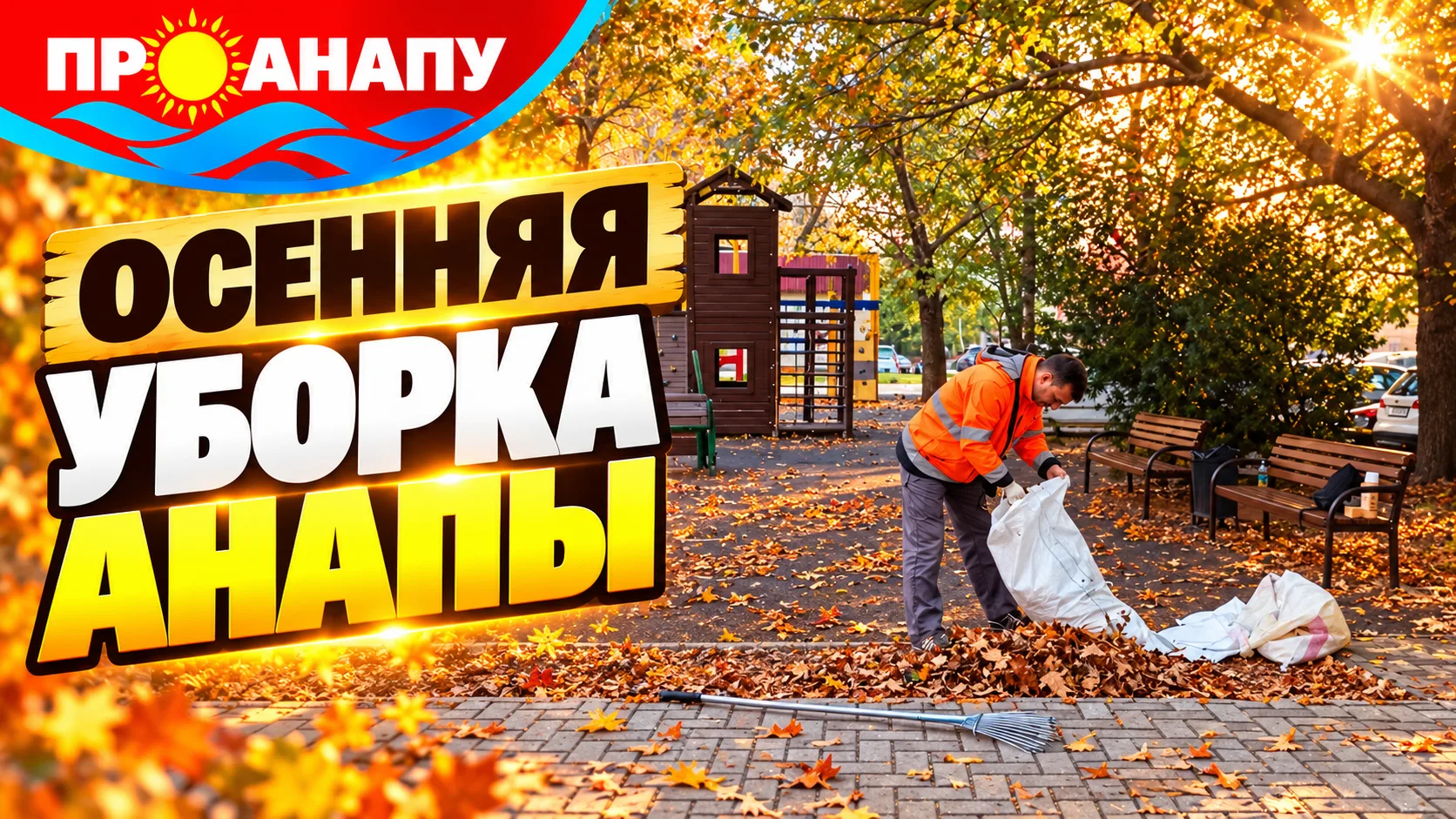 В Анапе продолжается осенняя уборка улиц и городской инфраструктуры
