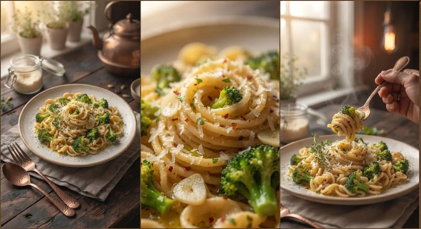 🍝  Паста с брокколи и чесноком