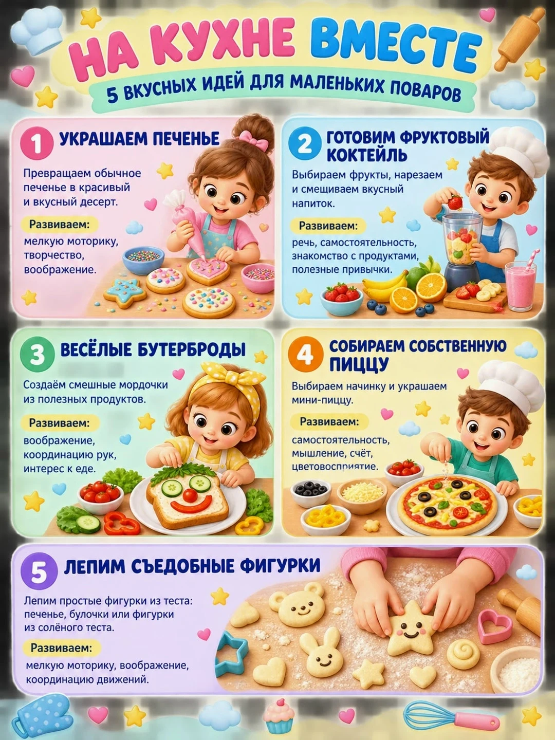 👩‍🍳 Готовим вместе с малышами: 5 полезных идей для домашней кухни! 👨‍🍳