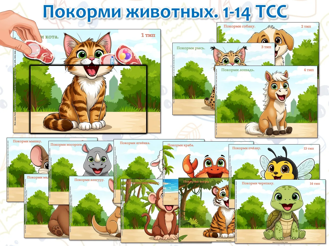 Покорми животных 1-14 типы ССС.