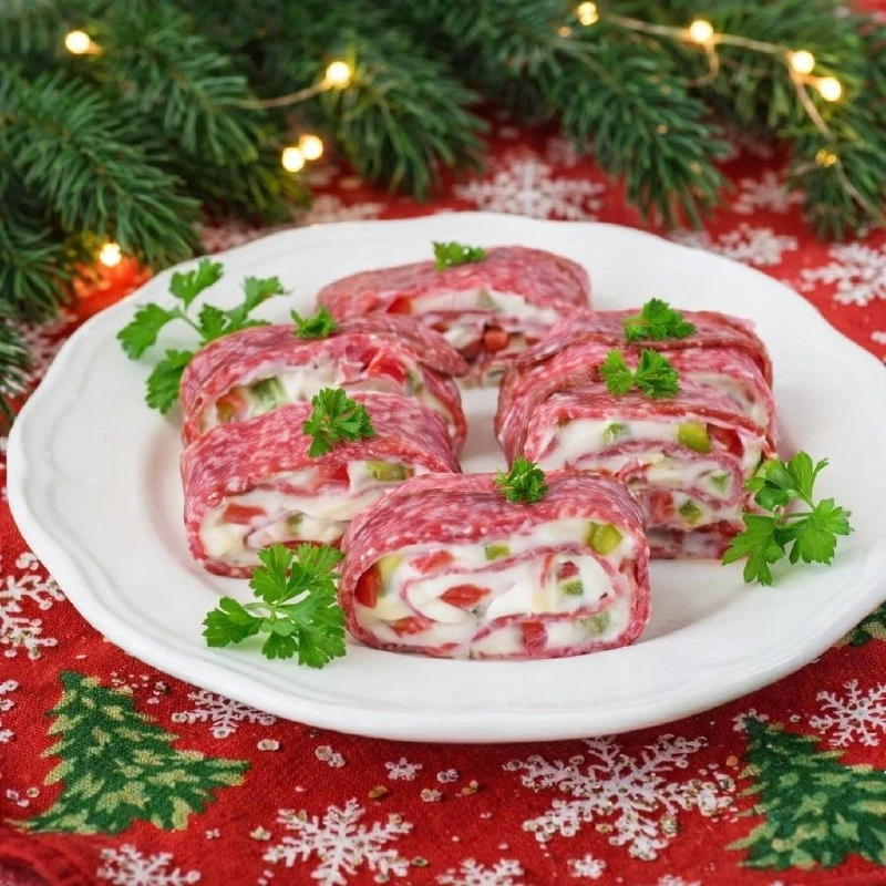 ЗАКУСОЧНЫЕ РУЛЕТЫ ИЗ КОЛБАСЫ С СЫРОМ