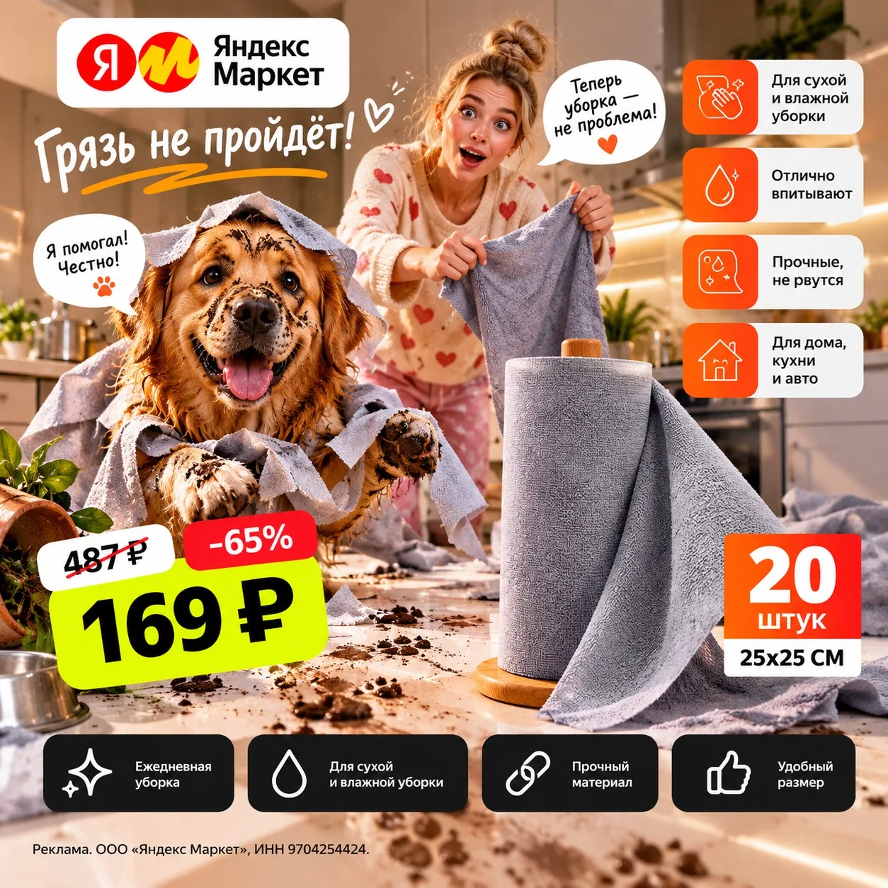 🐶 Пёс опять помог с уборкой 😂
