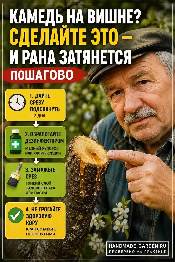 Камень на вишне? Сделайте это - и рано затянется