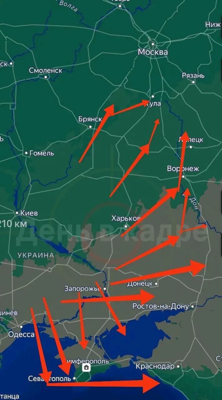 Прогноз обстановки на ночь с 7 на 8 октября