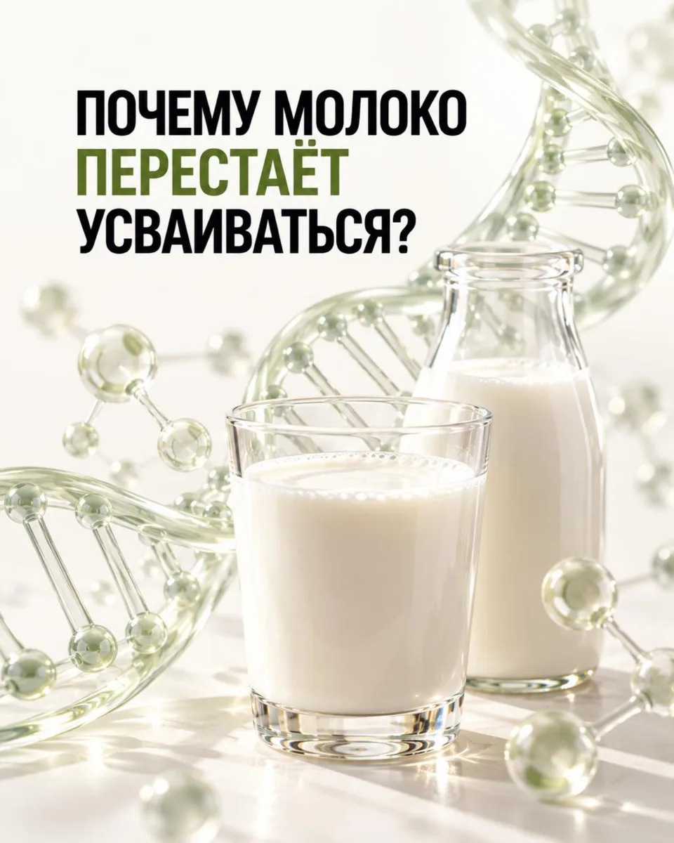 🥛 Почему молоко может начать усваиваться хуже с возрастом?