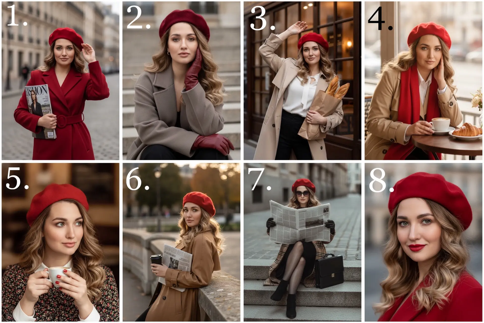 Промты для женской фотосессии «Осень в стиле Париж» 💜