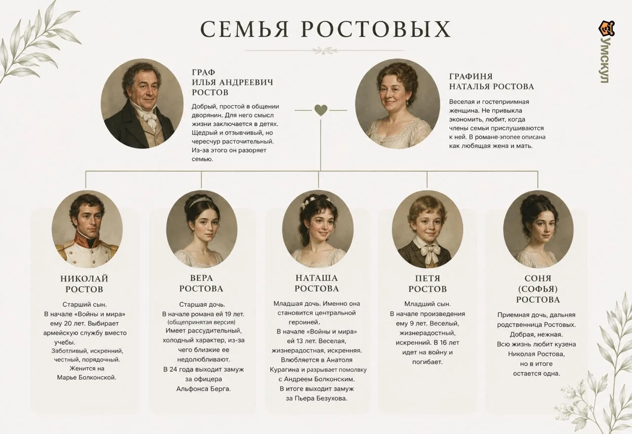 СХЕМА СЕМЬИ РОСТОВЫХ