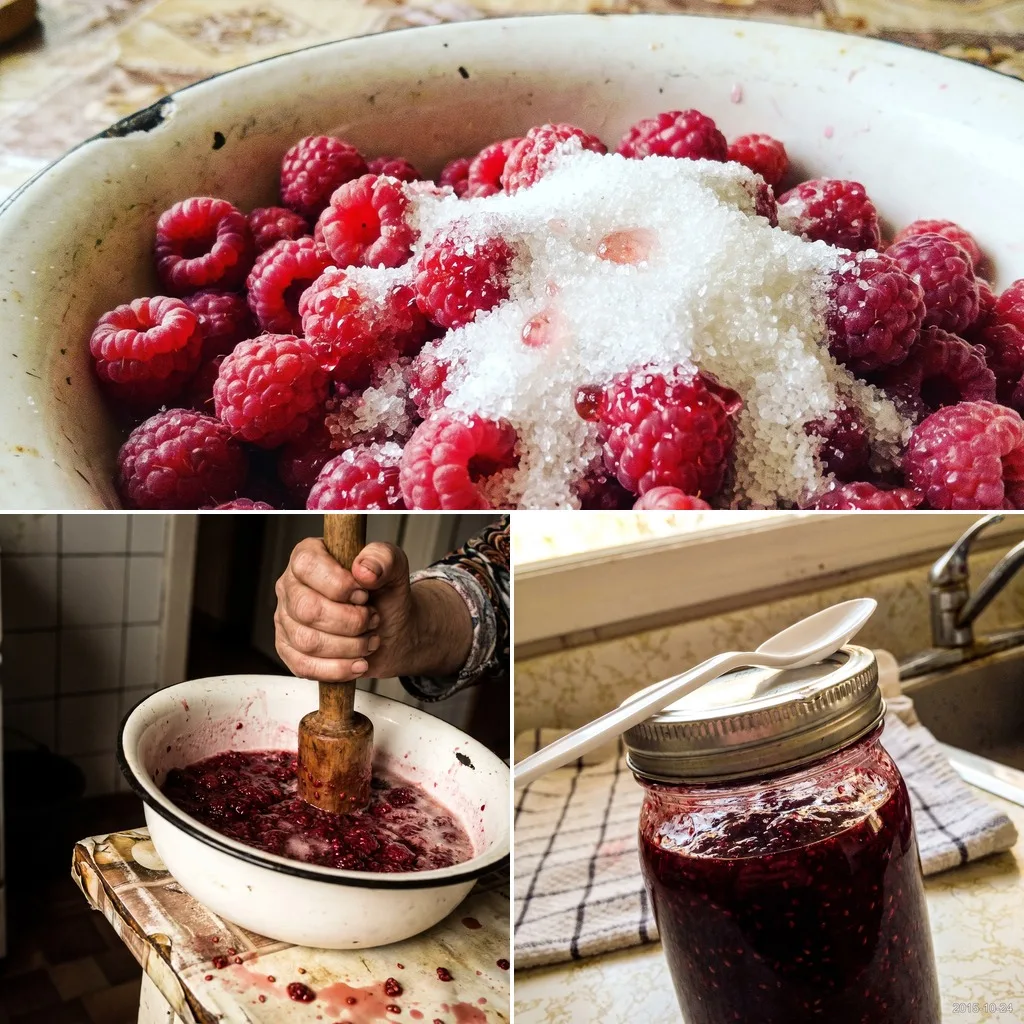 🍯 МАЛИНА ПРОТЁРТАЯ С САХАРОМ