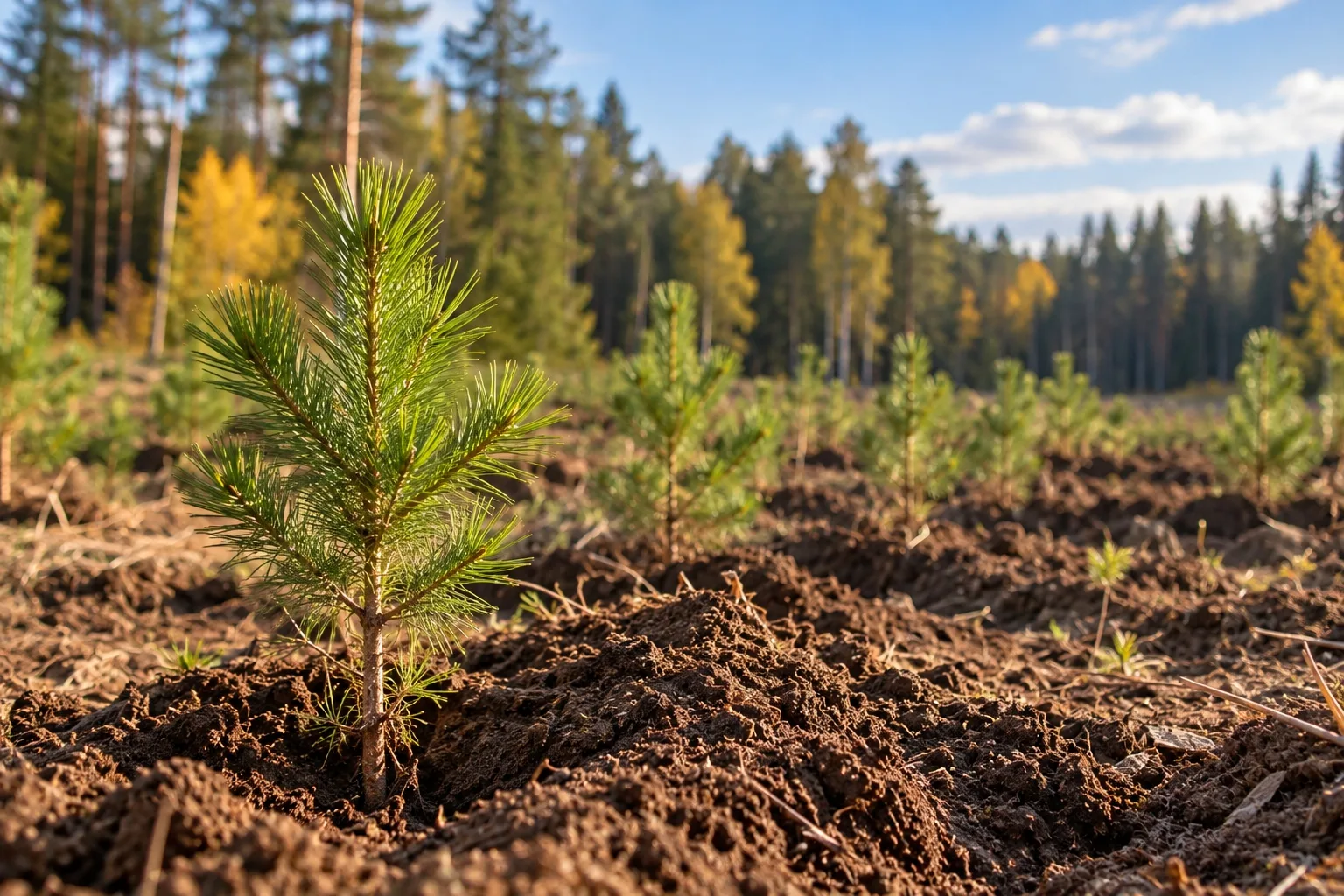 🌲 В Серпухове высадили почти 14 гектаров сосен — Подмосковье становится зеленее!