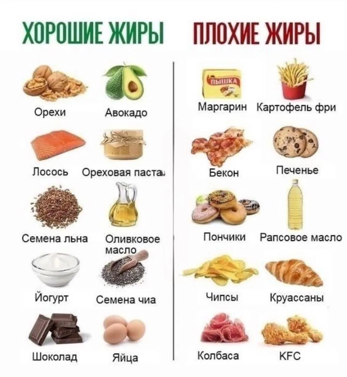 🥑 Как выбирать полезные жиры и не бояться их при похудении?